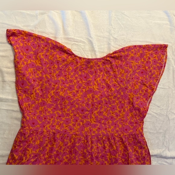 Universal Thread Women’s Pink Orange Floral Flutter Sleeve Mini Skater Dress XL​ - Picture 8 of 12